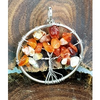 Handmade Pendant Tree of Life CARNELIAN 3cm