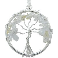 Handmade Pendant Tree of Life CLEAR QUARTZ 35mm