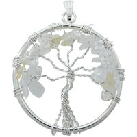 Handmade Pendant Tree of Life CLEAR QUARTZ 5cm