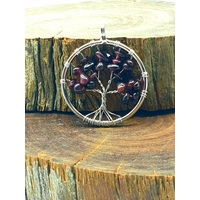 Handmade Pendant Tree of Life GARNET 30mm