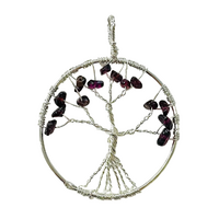 Handmade Pendant Tree of Life GARNET 35mm