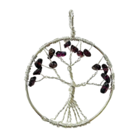 Handmade Pendant Tree of Life GARNET 45mm