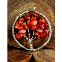 Handmade Pendant Tree of Life RED CORAL 5cm
