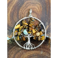 Handmade Pendant Tree of Life TIGER EYE 3cm