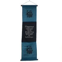 Hanging Wall Banner HAPPINESS Blue