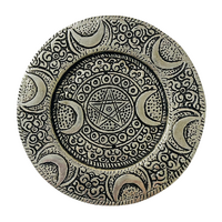 Incense & Cone Holder Aluminium TRIPLE MOON PENTACLE golden