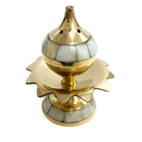 Incense Holder Brass LOTUS MOTHER OF PEARL 10cm