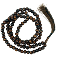 Mala Beads BROWN PAINTED with Tassel Large