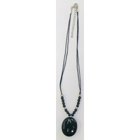 Pebble Necklace BLACK ONYX with Diamante
