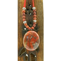 Pebble Necklace BRECIATED JASPER No Diamante
