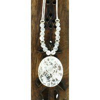 Pebble Necklace CLEAR CRACKLE QUARTZ No Diamante