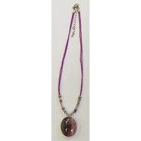 Pebble Necklace FLUORITE with Diamante