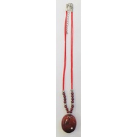 Pebble Necklace RED JASPER with Diamante