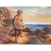 Poster Print Surfer Dog A3