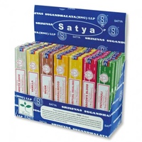 Satya Incense MIXED VARIETY 15g DISPLAY BOX of 42 Packets A