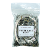 Smudge Bag WHITE SAGE & Abalone Shell Small