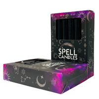 Spell Candle 10cm BLACK pack of 12