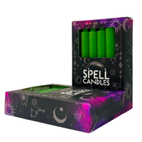 Spell Candle 10cm GREEN pack of 12
