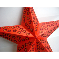 Star Hanging Lantern ORANGE GLITTER STARS