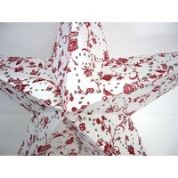 Star Hanging Lantern WHITE RED FLOWERS