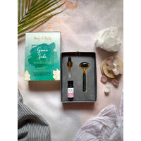 Crystal Facial Massage Roller Kit GREEN JADE