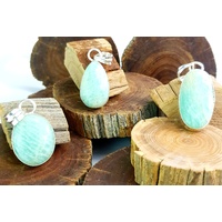 Silver Plated Gemstone Pendant AMAZONITE