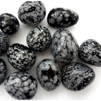 Silverstone Tumbled Stones SNOWFLAKE OBSIDIAN 200g with Explanation Card