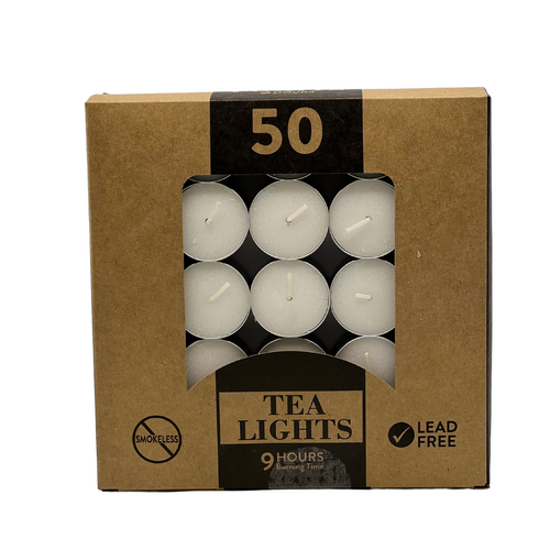 9 Hour TEALIGHT CANDLES Pack of 50
