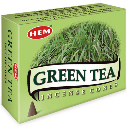 HEM Incense Cones GREEN TEA BOX of 12 Packets