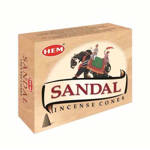 HEM Incense Cones SANDAL BOX of 12 Packets