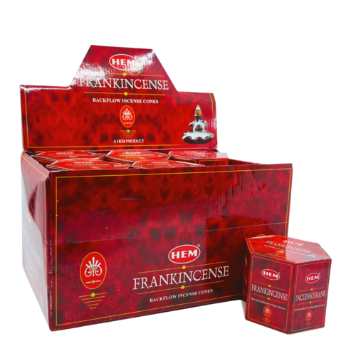 HEM Incense Cones Backflow FRANKINCENSE BOX of 12 Packets