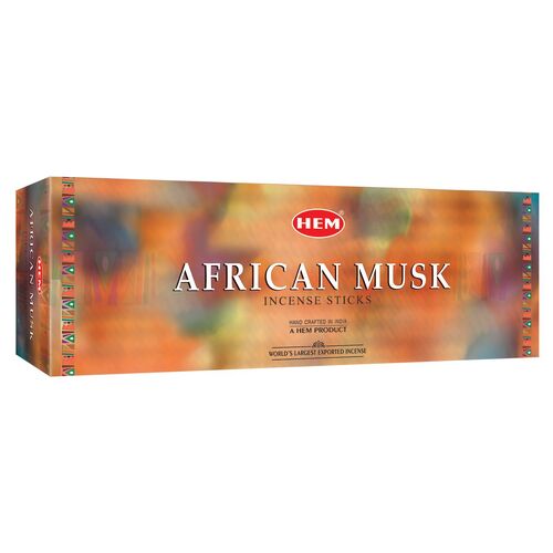 HEM Incense Hex AFRICAN MUSK 20 stick BOX of 6 Packets