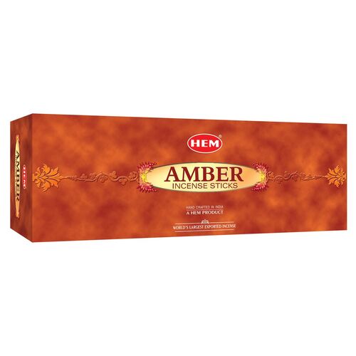 HEM Incense Hex AMBER 20 stick BOX of 6 Packets