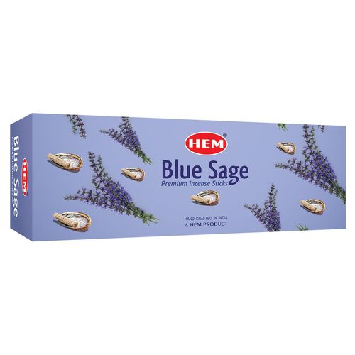 HEM Incense Hex BLUE SAGE 20 stick BOX of 6 Packets