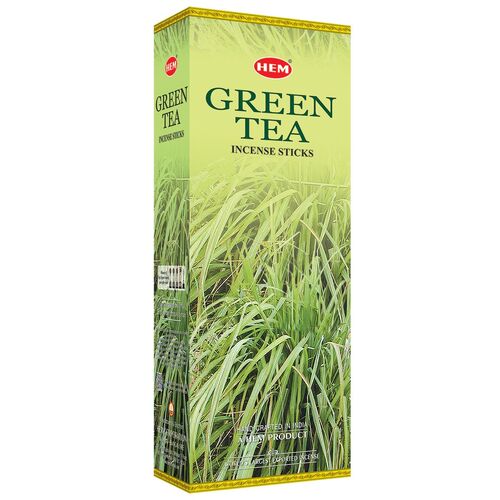 HEM Incense Hex GREEN TEA 20 stick BOX of 6 Packets