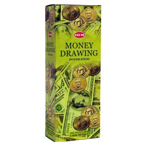 HEM Incense Hex MONEY DRAWING 20 stick BOX of 6 Packets