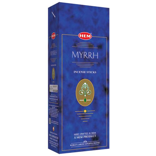 HEM Incense Hex MYRRH 20 stick BOX of 6 Packets