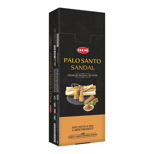 HEM Incense Hex PALO SANTO SANDAL 20 stick BOX of 6 Packets