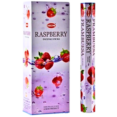 HEM Incense Hex RASPBERRY 20 stick BOX of 6 Packets
