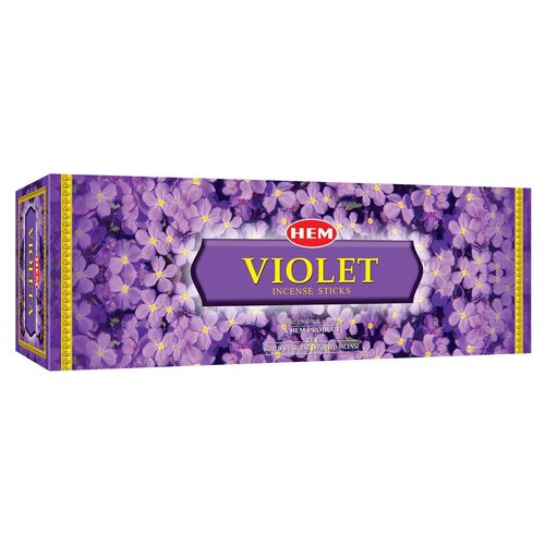 HEM Incense Hex VIOLET 20 stick BOX of 6 Packets