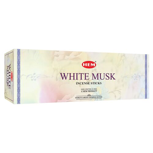HEM Incense Hex WHITE MUSK 20 stick BOX of 6 Packets