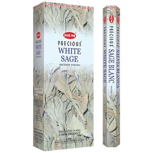 HEM Incense Hex WHITE SAGE 20 stick BOX of 6 Packets