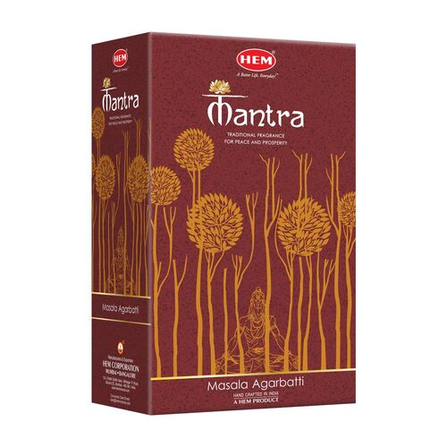 HEM Incense Masala MANTRA 15g BOX of 12 Packets