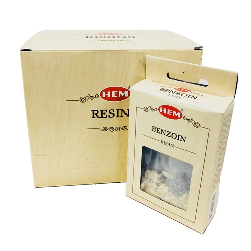 HEM Incense Resin BENZOIN 30g, BOX of 12 Packets
