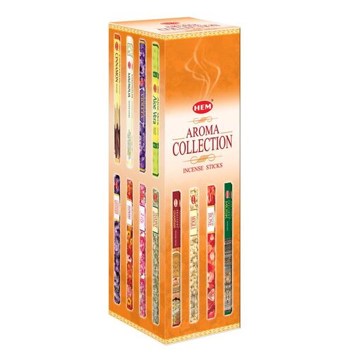 HEM Incense Square AROMA COLLECTION MIXED 8 stick BOX of 25 Packets