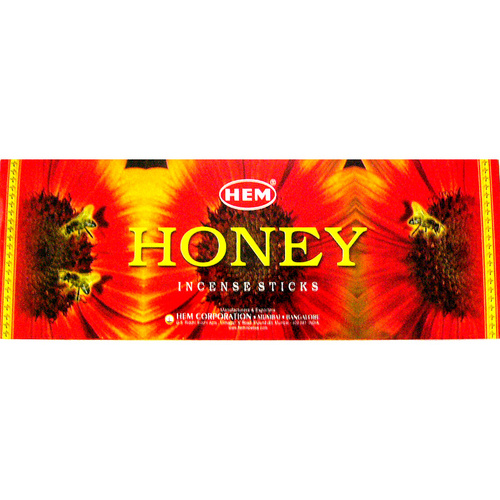HEM Incense Square HONEY 8 stick BOX of 25 Packets