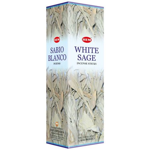 HEM Incense Square WHITE SAGE 8 stick BOX of 25 Packets