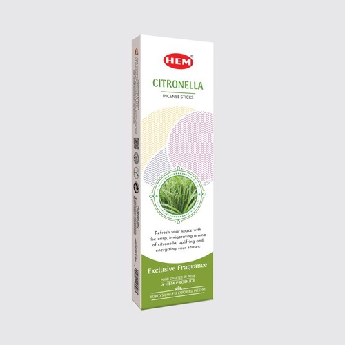 HEM Incense Tall CITRONELLA 25g Box of 12 Packets