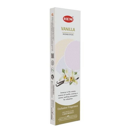 HEM Incense Tall VANILLA 25g Box of 12 Packets