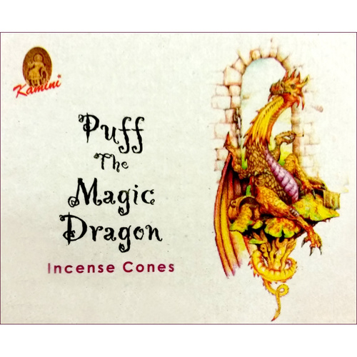 Kamini Incense Cones PUFF THE MAGIC DRAGON BOX of 12 Packets